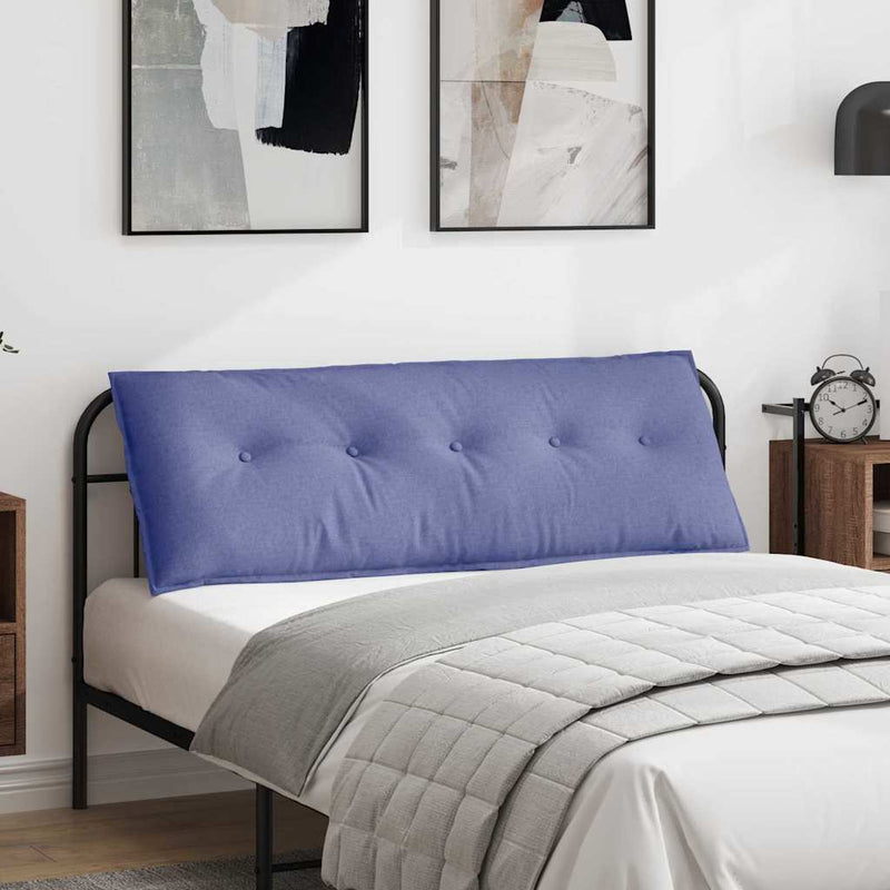 Load image into Gallery viewer, Vidaxl rugkussen jeans blauw 140 x 19 x 50 cm stof
