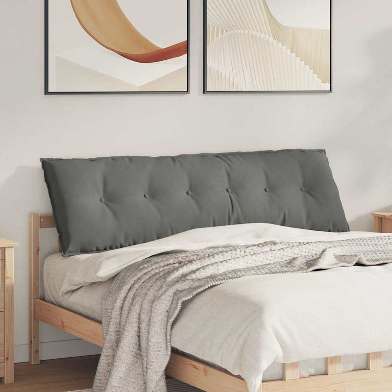 Load image into Gallery viewer, Vidaxl rugkussen donkergrijs 160 x 50 cm microvezel stof
