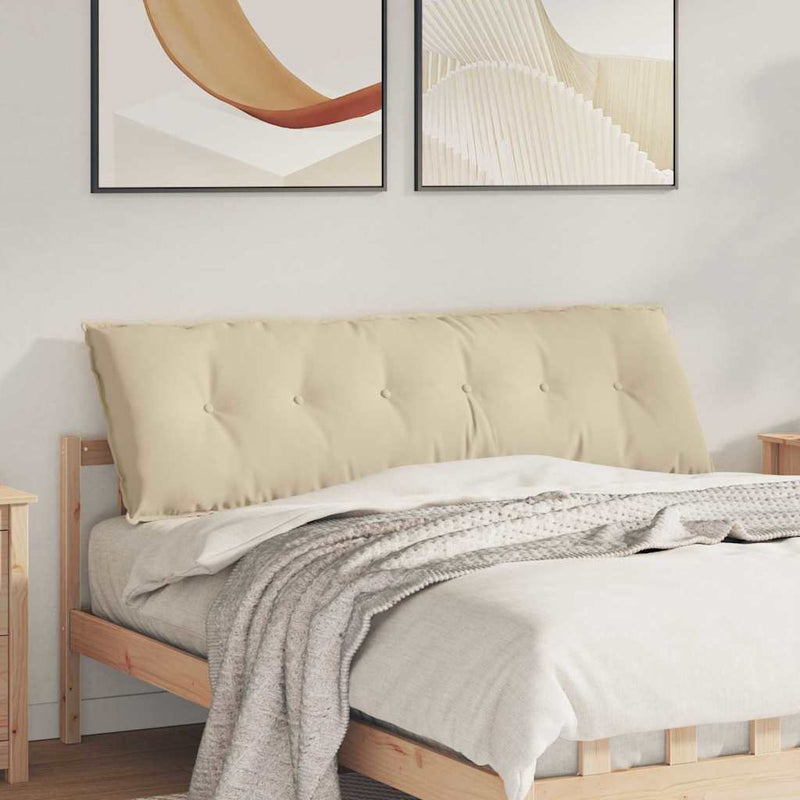 Load image into Gallery viewer, Vidaxl rugkussen crème 160 x 50 cm microvezel stof
