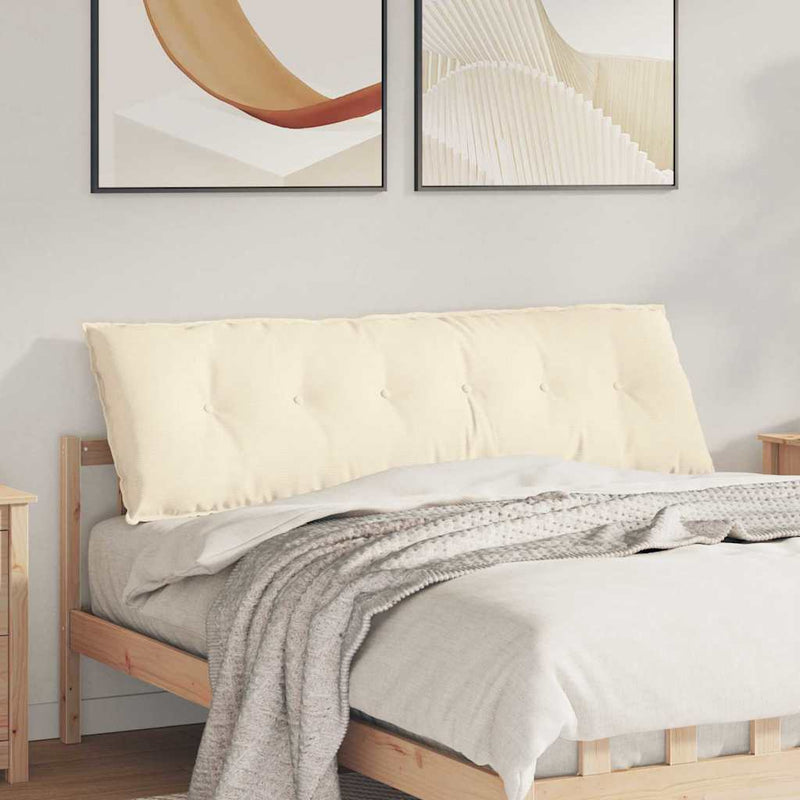 Load image into Gallery viewer, Vidaxl rugkussen crème 160 x 50 cm cordstof

