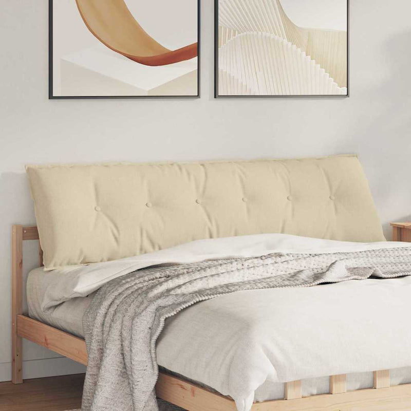 Load image into Gallery viewer, Vidaxl rugkussen crème 180 x 19 x 50 cm stof
