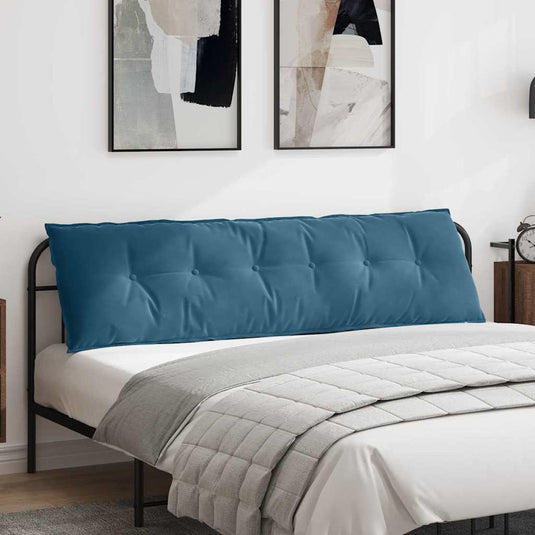 Vidaxl rugkussen blauw 180 x 50 cm katoen stof