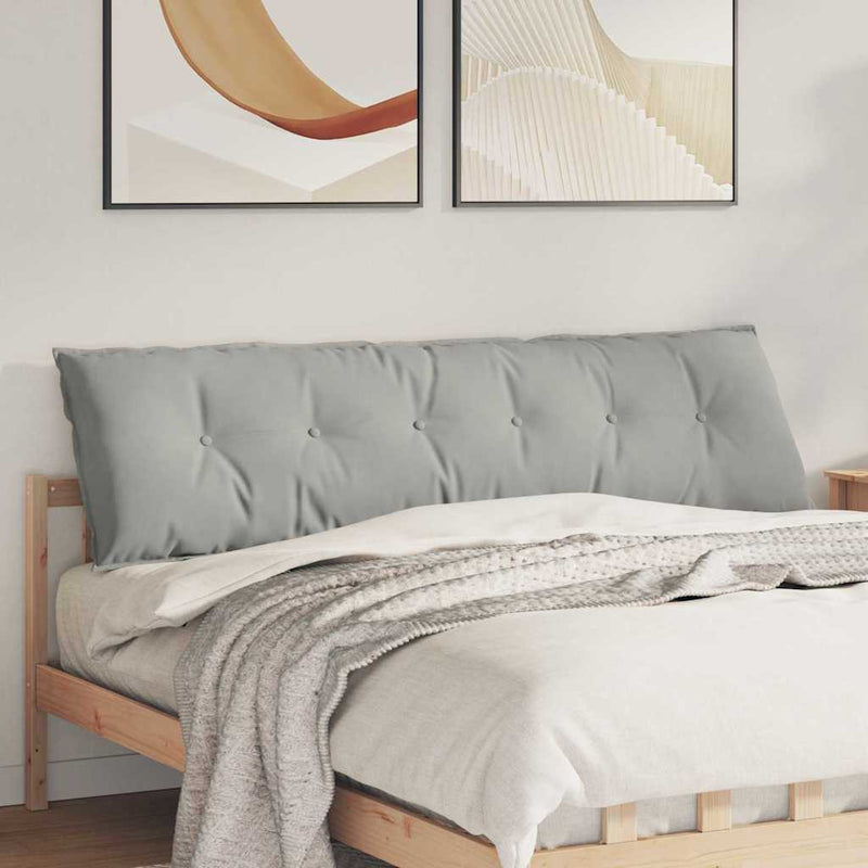 Load image into Gallery viewer, Vidaxl rugkussen lichtgrijs 180 x 50 cm microvezel stof
