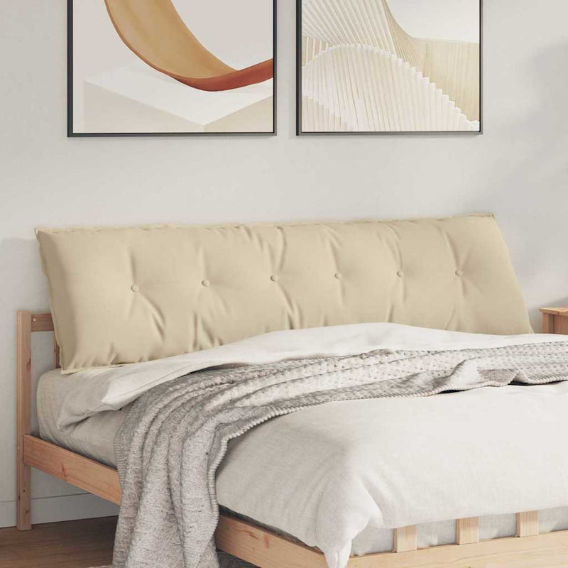 Load image into Gallery viewer, Vidaxl rugkussen crème 180 x 50 cm microvezel stof
