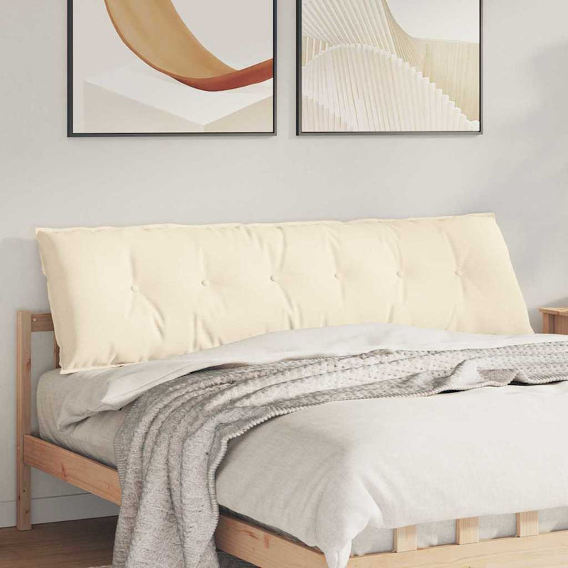 Load image into Gallery viewer, Vidaxl rugkussen crème 180 x 50 cm cordstof
