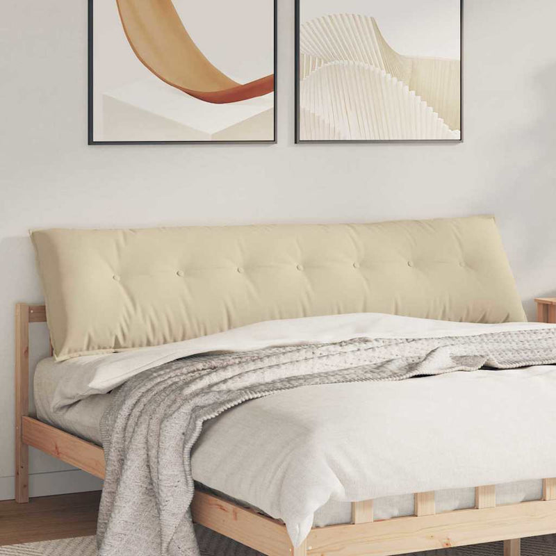 Load image into Gallery viewer, Vidaxl rugkussen crème 200 x 50 cm microvezel stof
