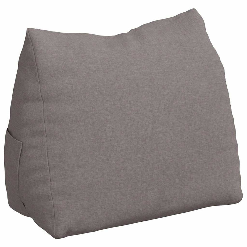 Load image into Gallery viewer, Vidaxl rugkussen taupe 45 x 20 x 35 cm stof
