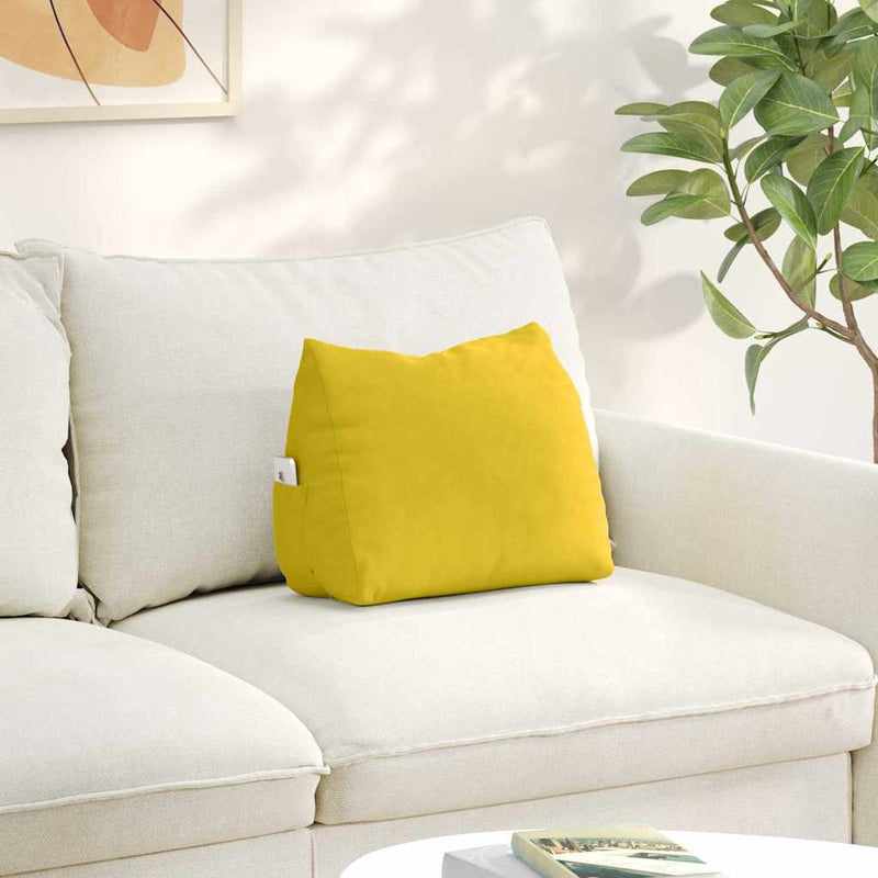 Load image into Gallery viewer, Vidaxl rugkussen geel 45 x 20 x 35 cm cordstof
