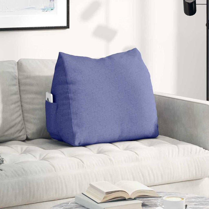Load image into Gallery viewer, Vidaxl rugkussen jeans blauw 60 x 20 x 50 cm stof
