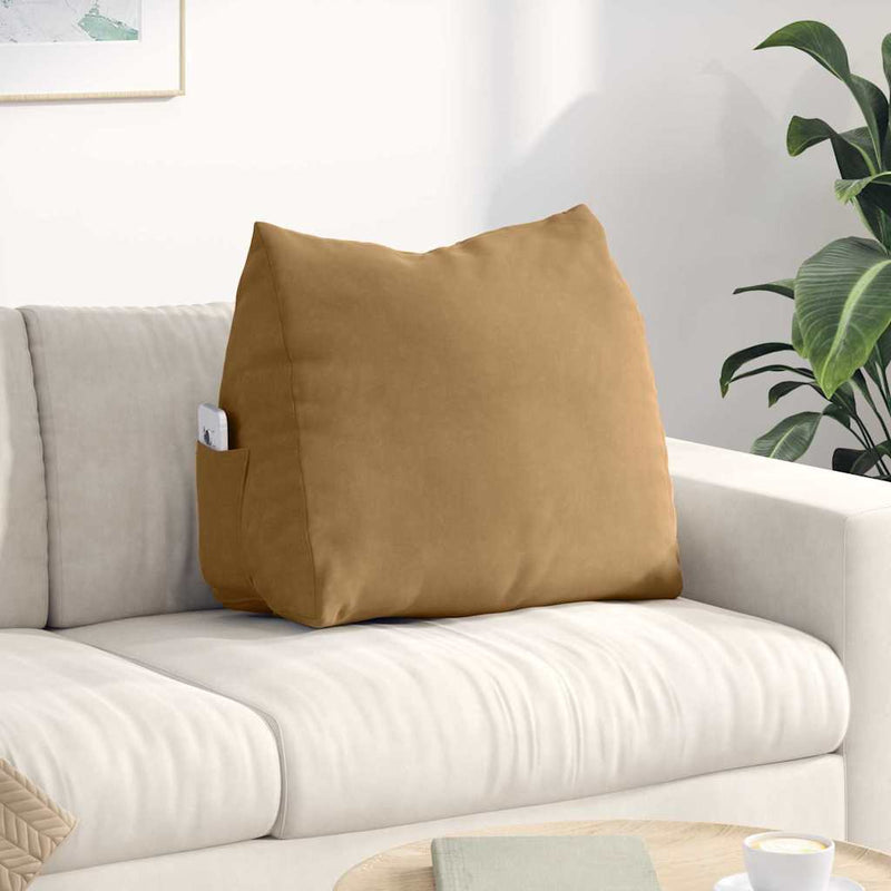 Load image into Gallery viewer, Vidaxl rugkussen bruin 60 x 20 x 50 cm cordstof
