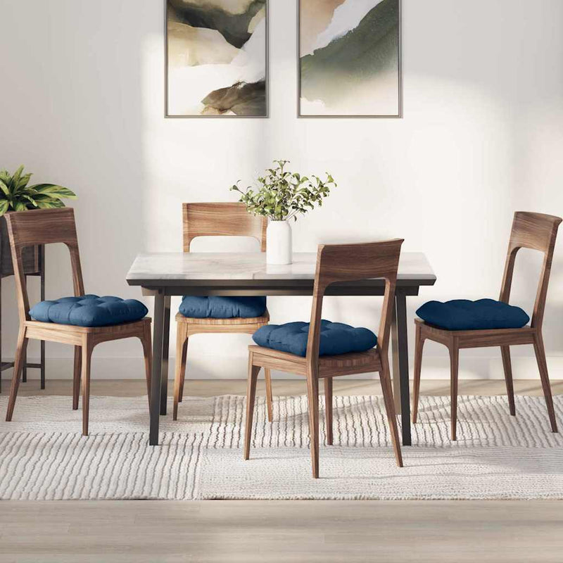 Load image into Gallery viewer, Vidaxl zitkussens 4 pcs blauw 40 x 40 x 12 cm stof
