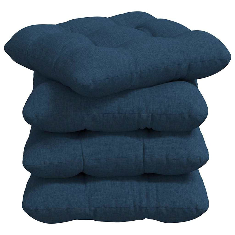 Load image into Gallery viewer, Vidaxl zitkussens 4 pcs blauw 40 x 40 x 12 cm stof

