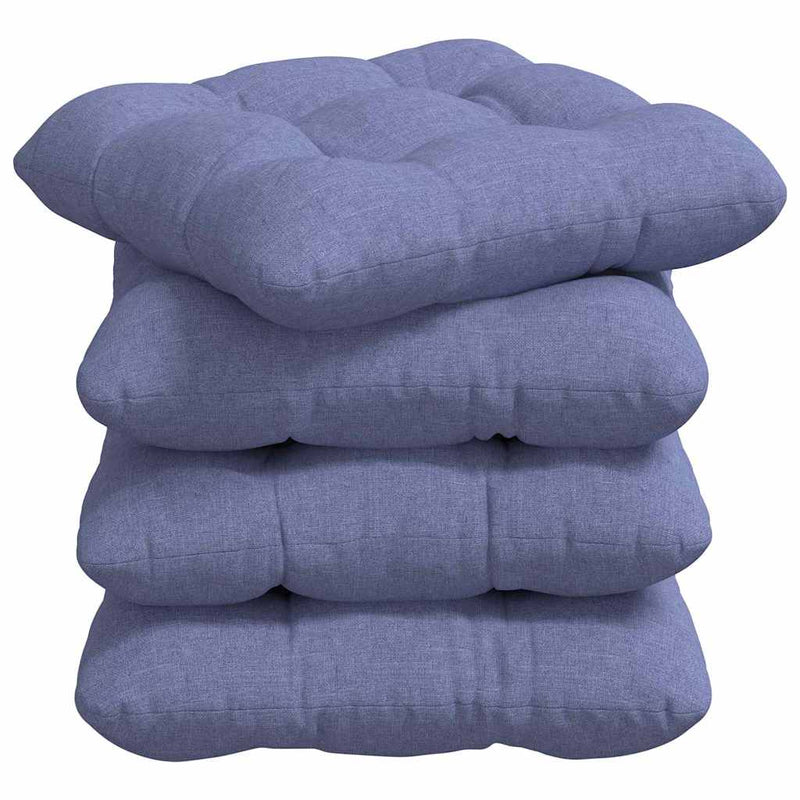 Load image into Gallery viewer, Vidaxl zitkussens 4 pcs jeans blauw 40 x 40 x 12 cm stof
