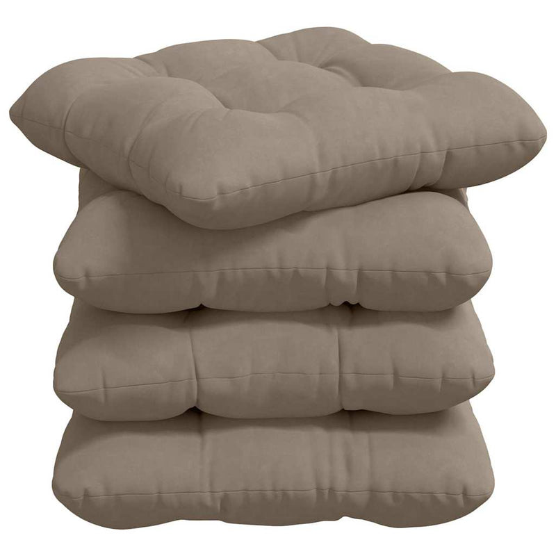 Load image into Gallery viewer, Vidaxl zitkussens 4 pcs taupe 40 x 40 cm microvezel stof
