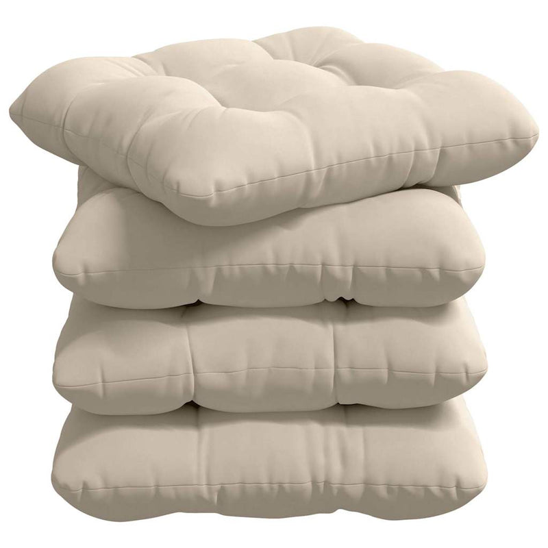 Load image into Gallery viewer, Vidaxl zitkussens 4 pcs beige 40 x 40 cm microvezel stof
