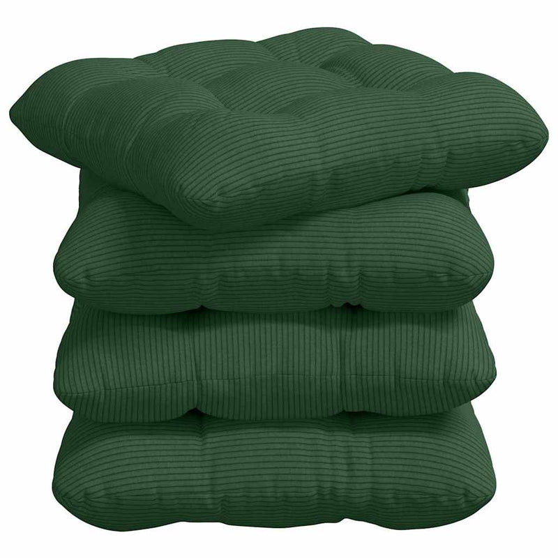 Load image into Gallery viewer, Vidaxl zitkussens 4 pcs donkergroen 40 x 40 cm katoen stof
