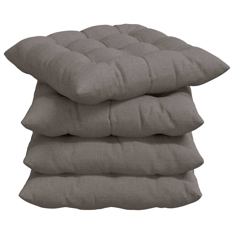 Load image into Gallery viewer, Vidaxl zitkussens 4 pcs taupe 40 x 40 x 6 cm stof
