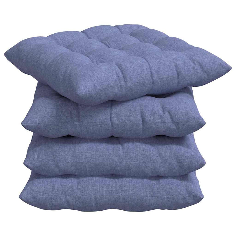 Load image into Gallery viewer, Vidaxl zitkussens 4 pcs jeans blauw 40 x 40 x 6 cm stof
