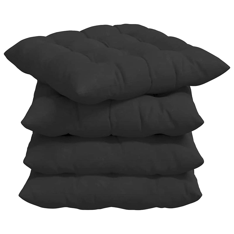 Load image into Gallery viewer, Vidaxl zitkussens 4 pcs zwart 40 x 40 x 6 cm microfibre
