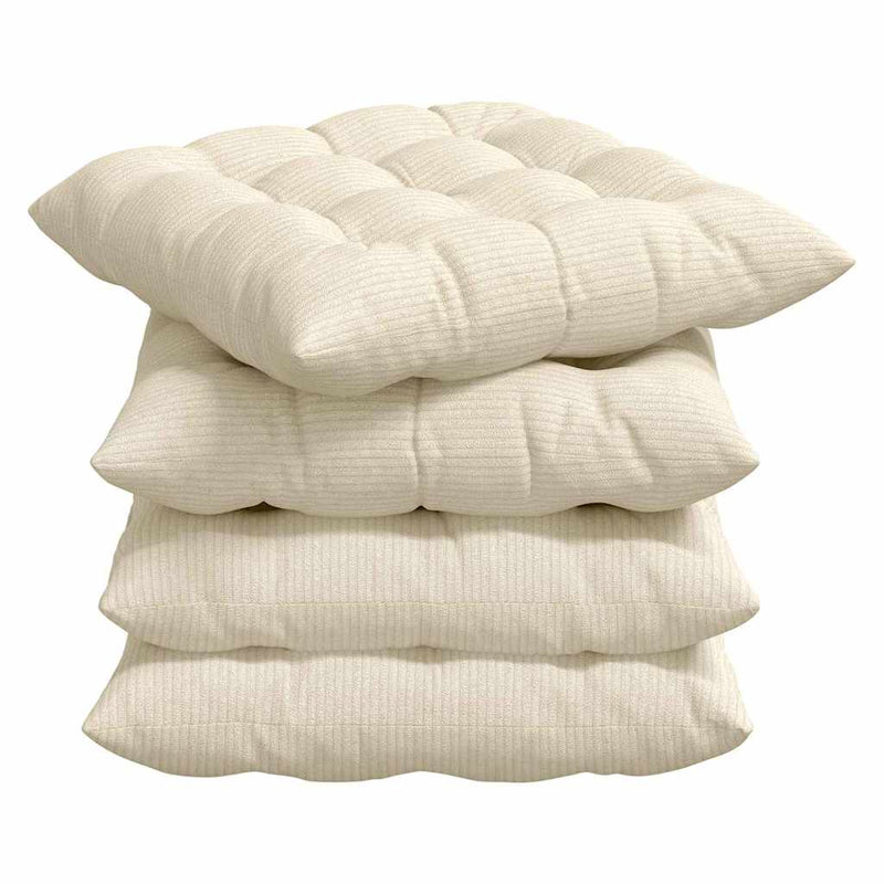 Load image into Gallery viewer, Vidaxl zitkussens 4 pcs crème 40 x 40 x 6 cm katoen stof
