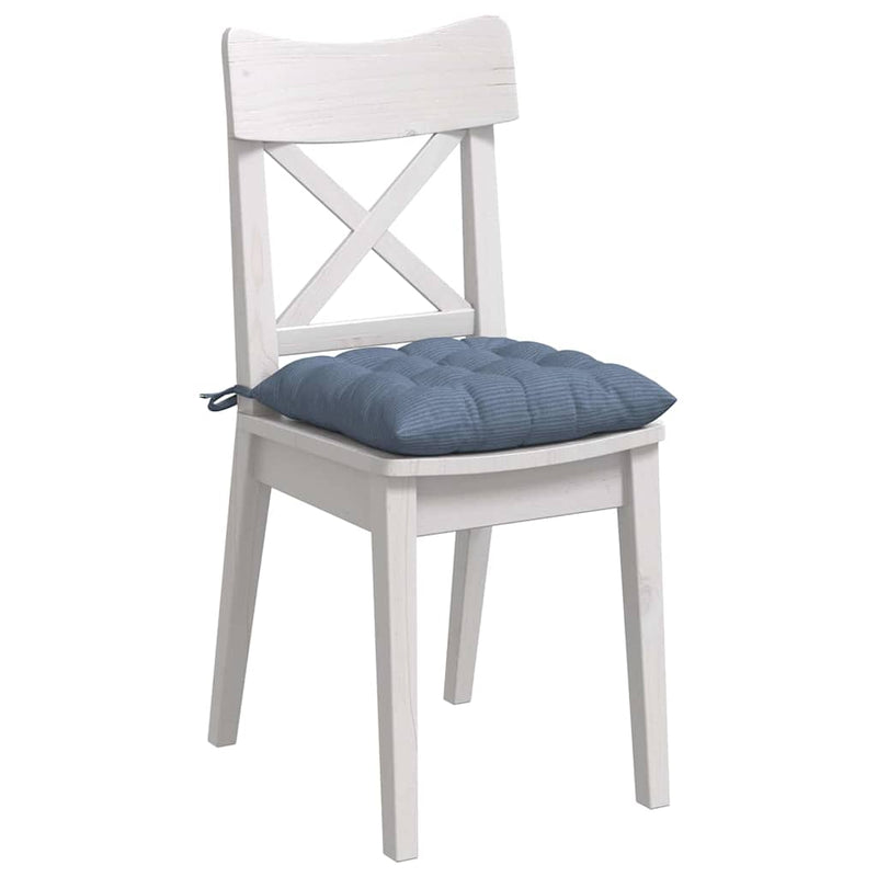 Load image into Gallery viewer, Vidaxl zitkussens 4 pcs blauw 40 x 40 x 6 cm katoen stof
