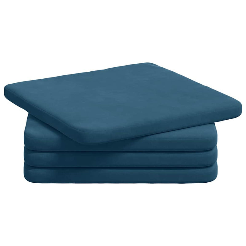 Load image into Gallery viewer, Vidaxl zitkussens 4 pcs blauw 40 x 40 x 3 cm fluweel
