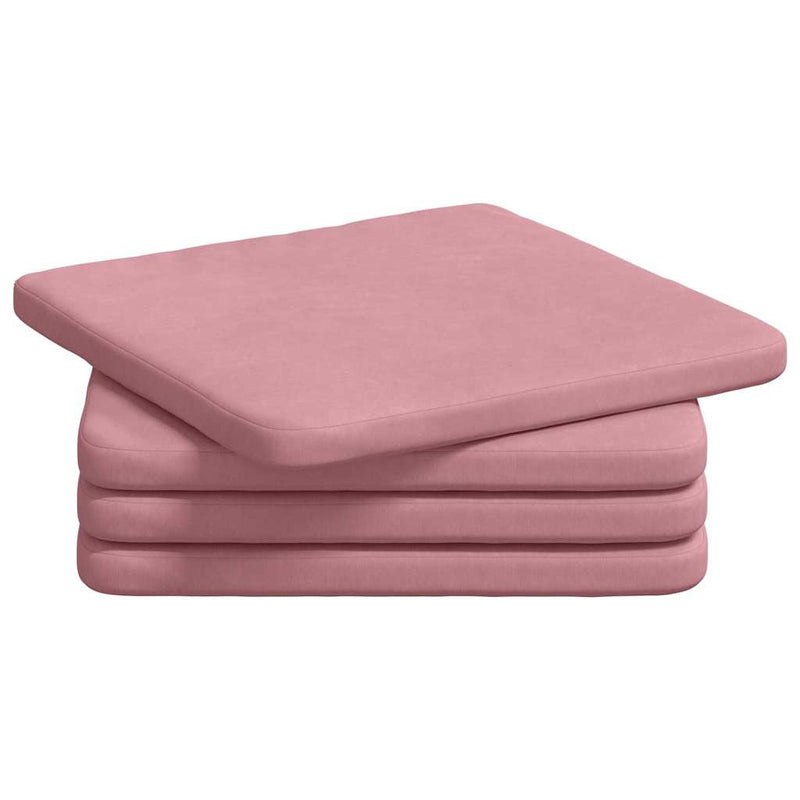 Load image into Gallery viewer, Vidaxl zitkussens 4 pcs roze 40 x 40 x 3 cm fluweel

