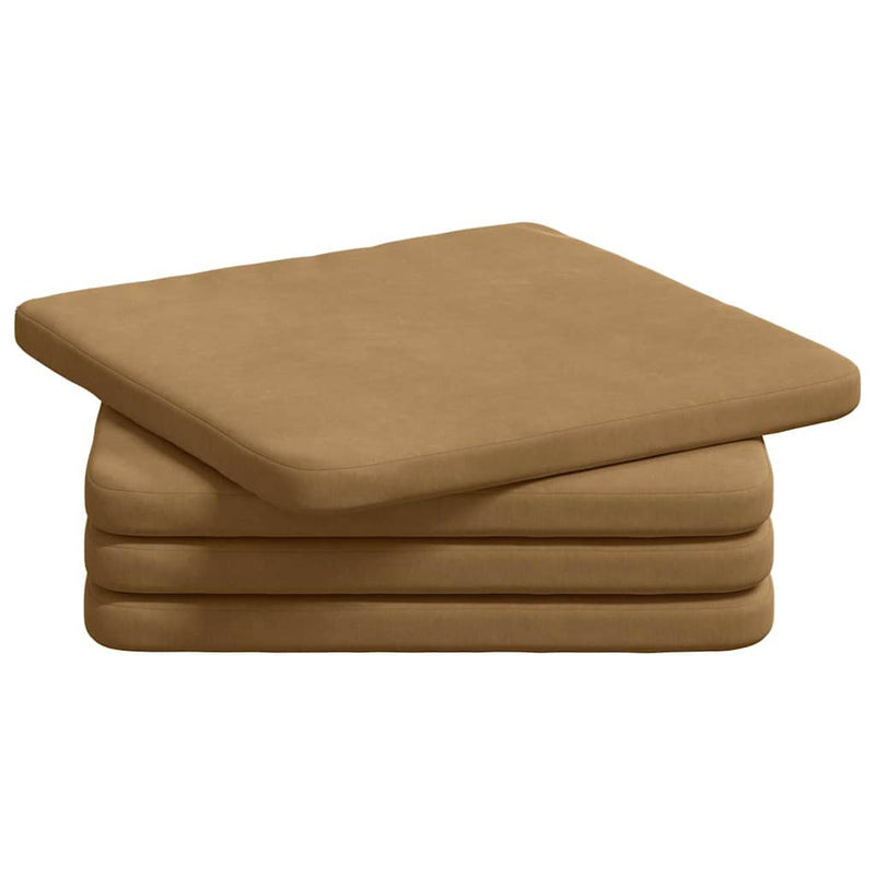 Load image into Gallery viewer, Vidaxl zitkussens 4 pcs bruin 40 x 40 x 3 cm fluweel
