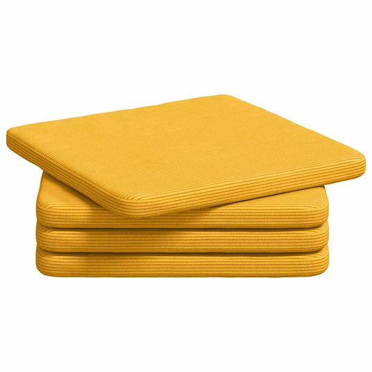 Vidaxl zitkussens 4 pcs lichtgeel 40 x 40 x 3 cm katoen stof