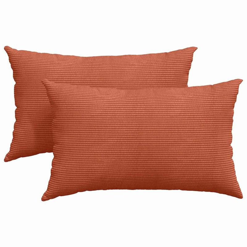 Load image into Gallery viewer, Vidaxl sofa kussens 2 stuks rood-oranje 50 x 30 cm cordstof

