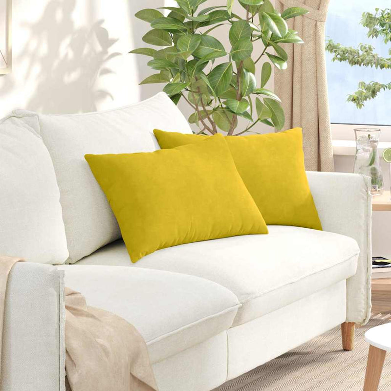 Load image into Gallery viewer, Vidaxl sofa kussens 2 stuks geel 60 x 40 cm cordstof
