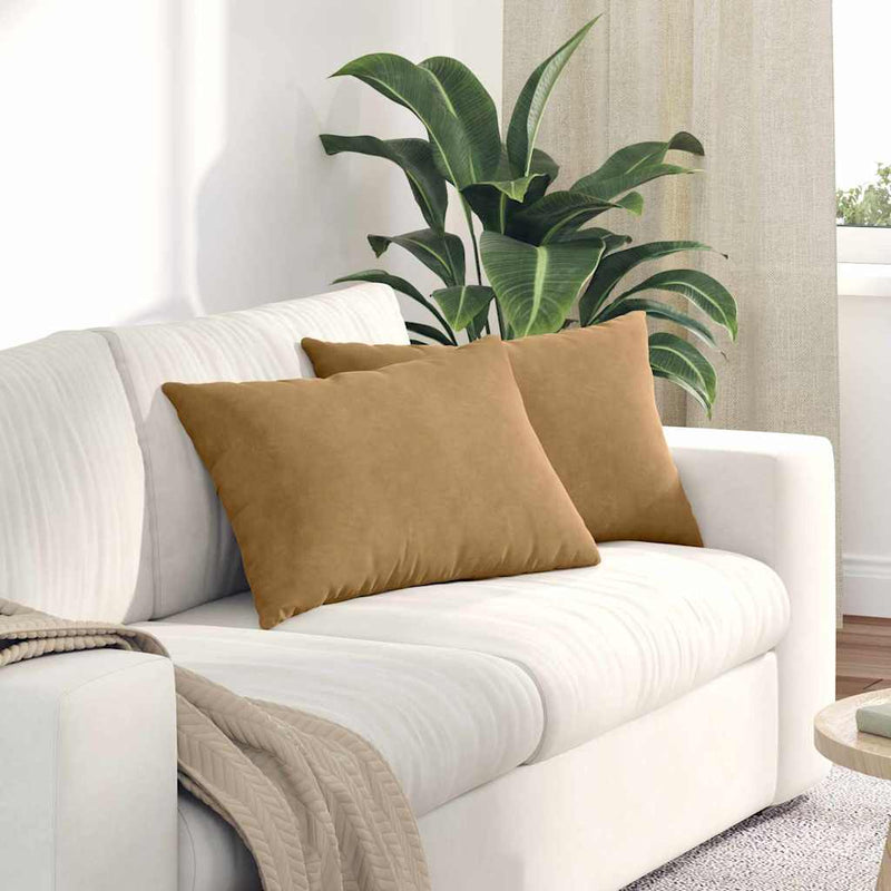 Load image into Gallery viewer, Vidaxl sofa kussens 2 stuks bruin 60 x 40 cm cordstof
