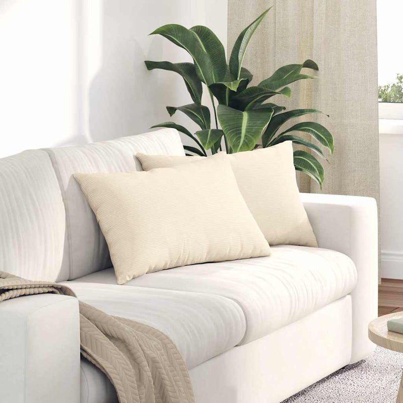 Load image into Gallery viewer, Vidaxl sofa kussens 2 stuks crème 60 x 40 cm cordstof
