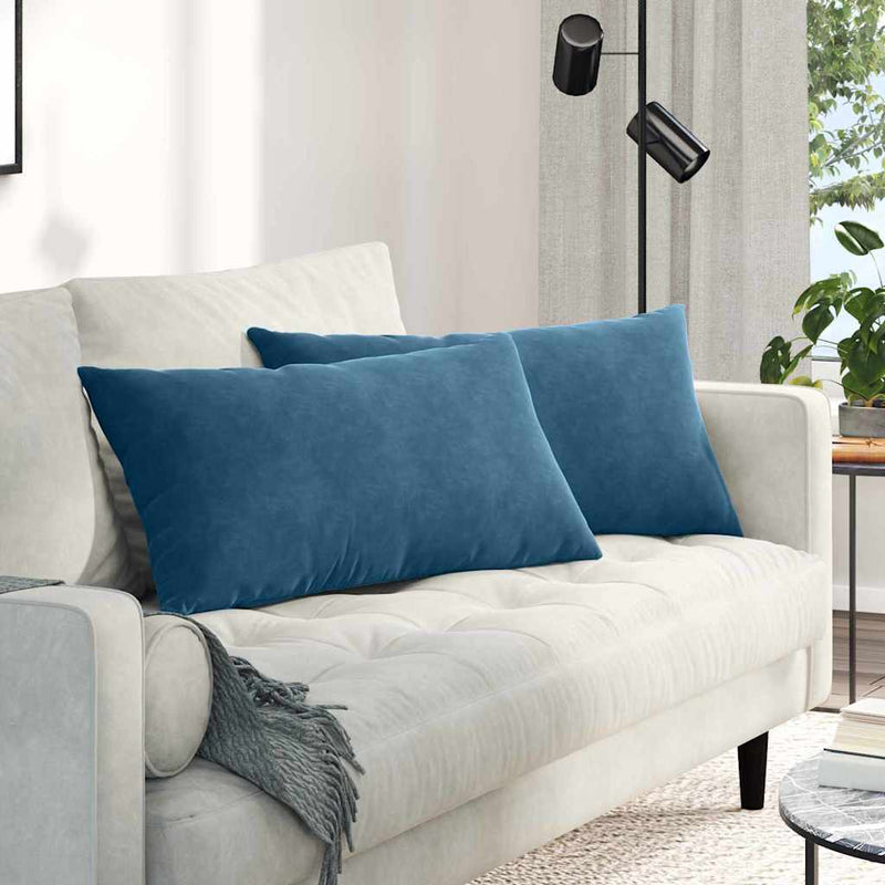Load image into Gallery viewer, Vidaxl sofa kussens 2 stuks blauw 80 x 40 cm cordstof
