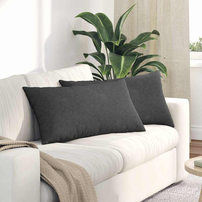 Load image into Gallery viewer, Vidaxl sofa kussens 2 stuks donkergrijs 80 x 40 cm cordstof
