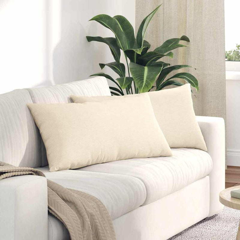 Load image into Gallery viewer, Vidaxl sofa kussens 2 stuks crème 80 x 40 cm cordstof
