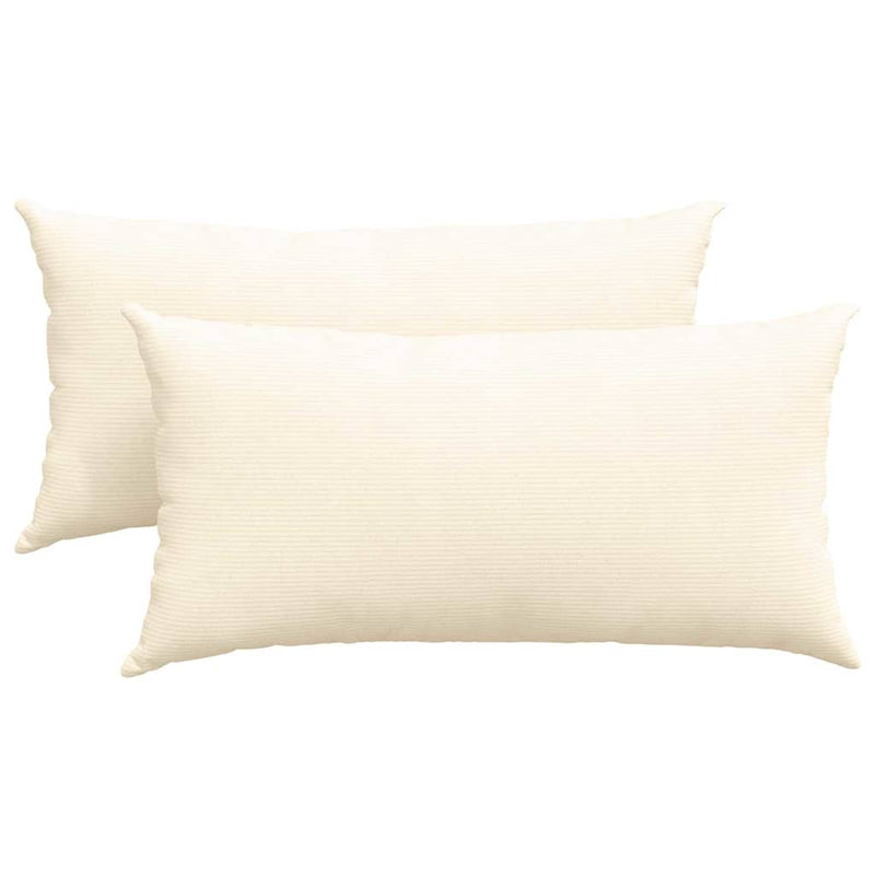 Load image into Gallery viewer, Vidaxl sofa kussens 2 stuks crème 80 x 40 cm cordstof
