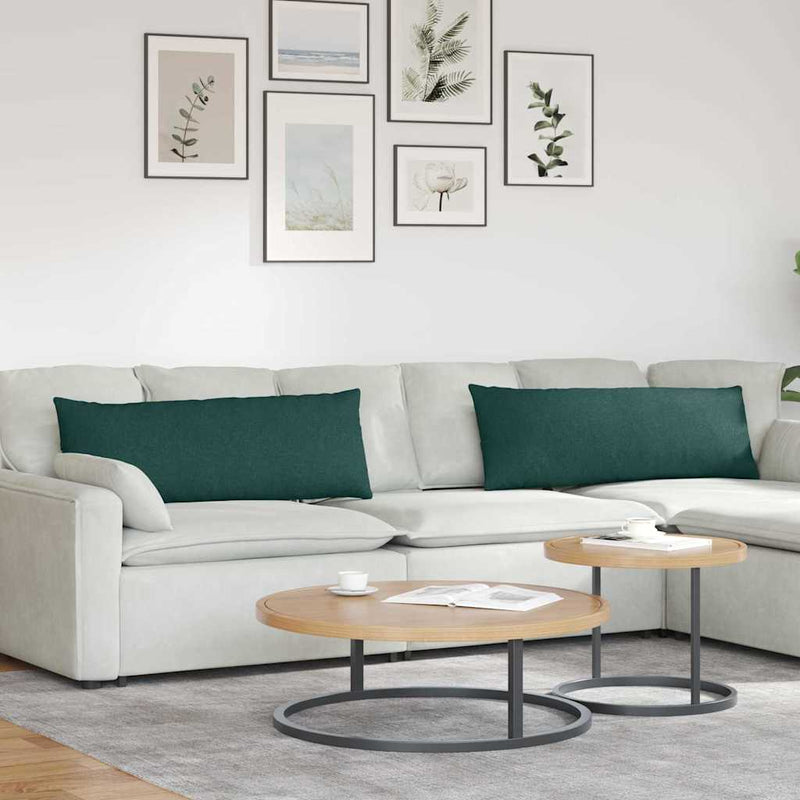 Load image into Gallery viewer, Vidaxl sofa kussens 2 pcs donkergroen 120 x 40 cm stof
