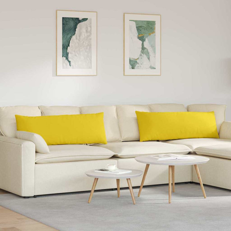 Load image into Gallery viewer, Vidaxl sofa kussens 2 pcs lichtgeel 120 x 40 cm stof

