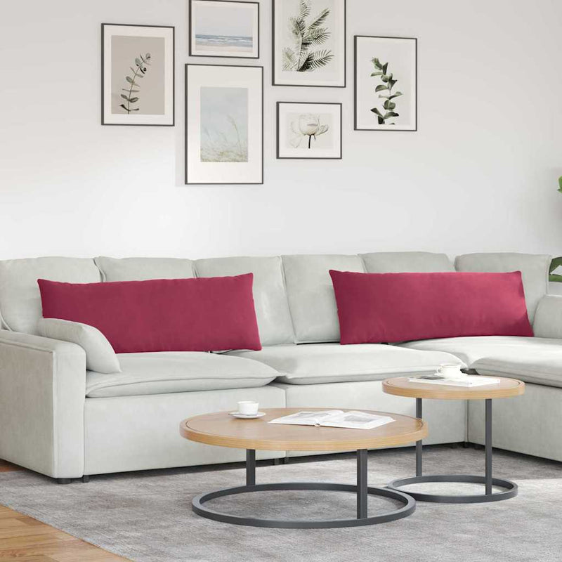 Load image into Gallery viewer, Vidaxl sofa kussens 2 stuks wijnrood 120 x 40 cm cordstof
