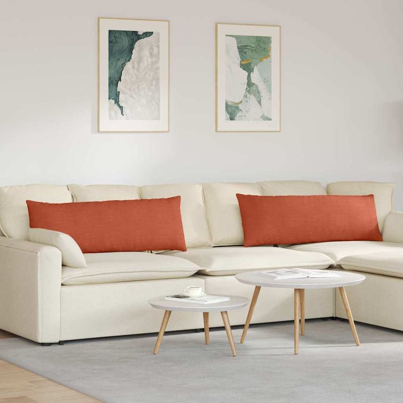 Load image into Gallery viewer, Vidaxl sofa kussens 2 stuks rood-oranje 120 x 40 cm cordstof
