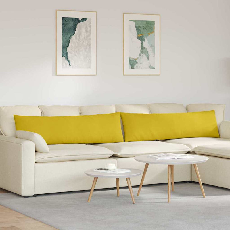 Load image into Gallery viewer, Vidaxl sofa kussens 2 stuks geel 145 x 40 cm cordstof
