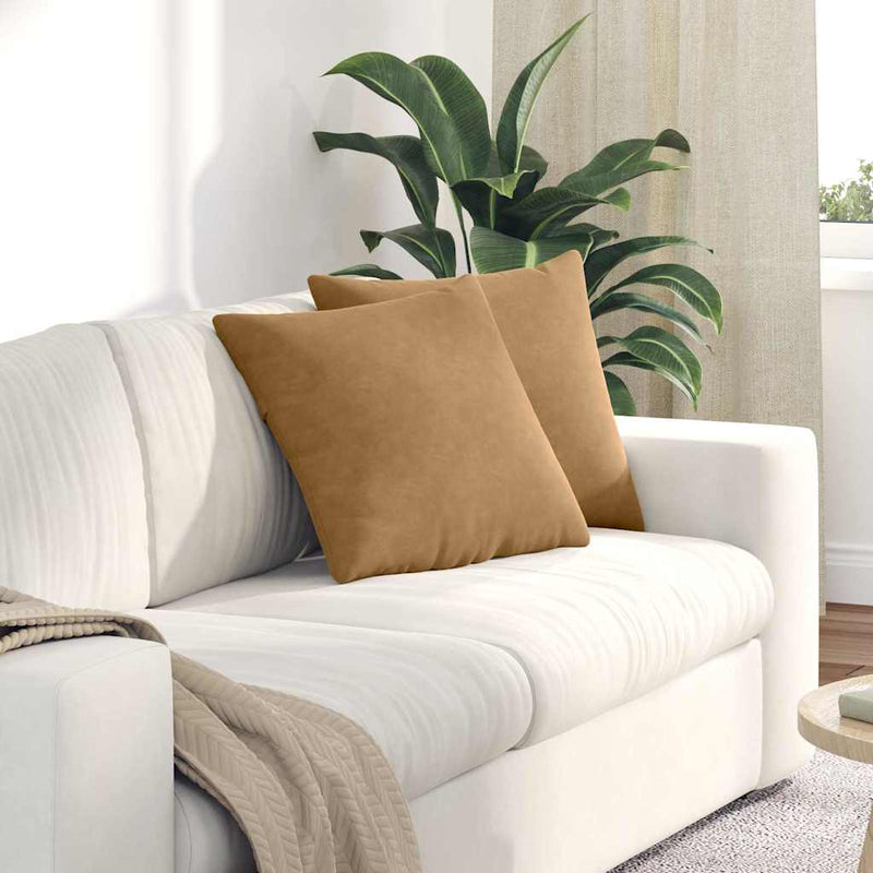 Load image into Gallery viewer, Vidaxl sofa kussens 2 stuks bruin 45 x 45 cm cordstof
