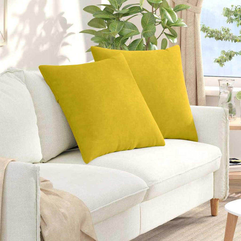 Load image into Gallery viewer, Vidaxl sofa kussens 2 stuks geel 60 x 60 cm cordstof
