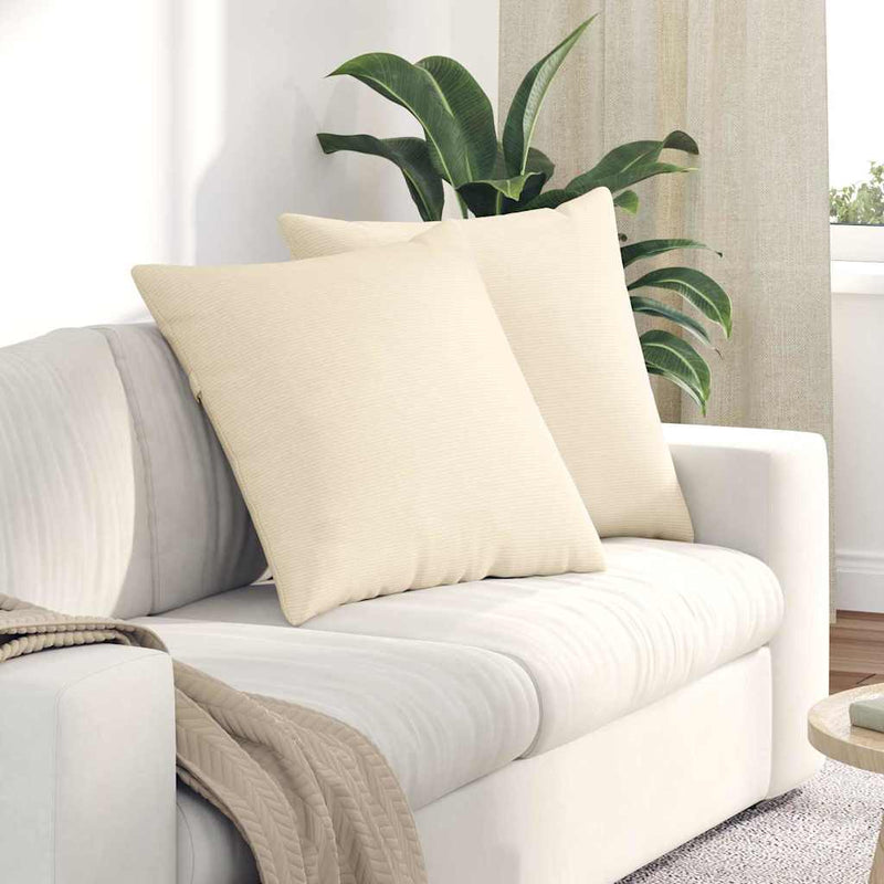 Load image into Gallery viewer, Vidaxl sofa kussens 2 stuks crème 60 x 60 cm cordstof
