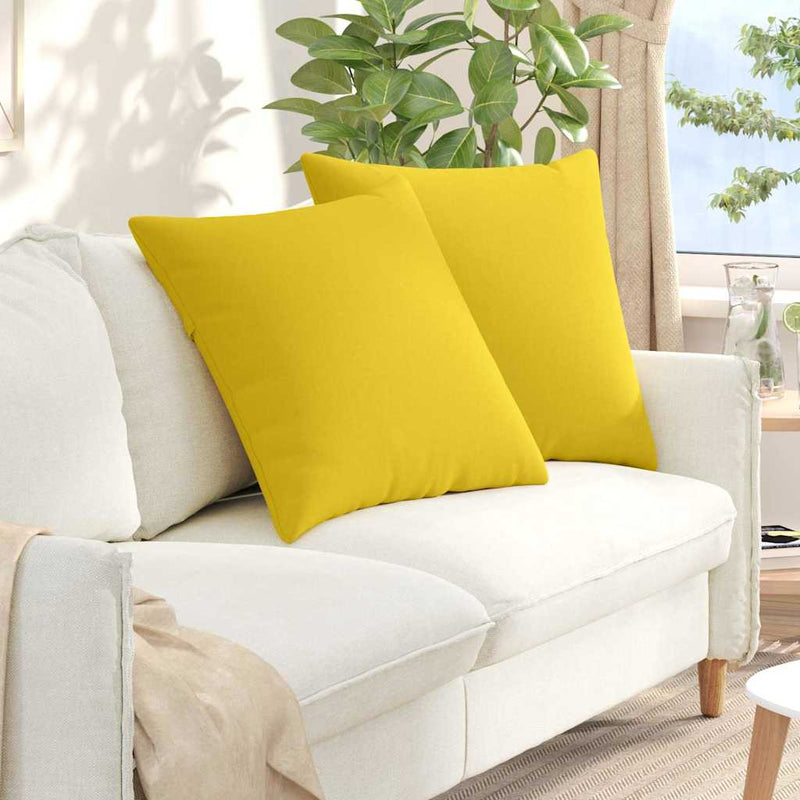Load image into Gallery viewer, Vidaxl sofa kussens 2 pcs lichtgeel 80 x 80 cm stof
