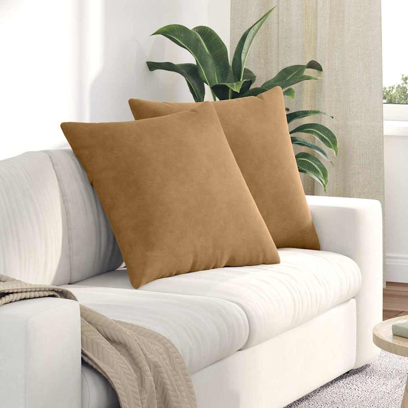 Load image into Gallery viewer, Vidaxl sofa kussens 2 stuks bruin 80 x 80 cm cordstof
