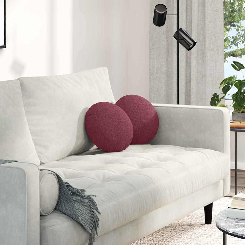 Load image into Gallery viewer, Vidaxl zitkussens 2 pcs wijnrood ø30 x 13 cm stof
