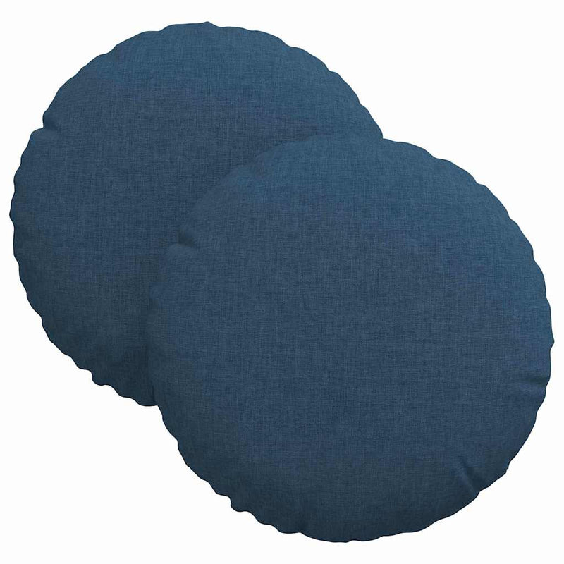 Load image into Gallery viewer, Vidaxl zitkussens 2 pcs blauw ø30 x 13 cm stof
