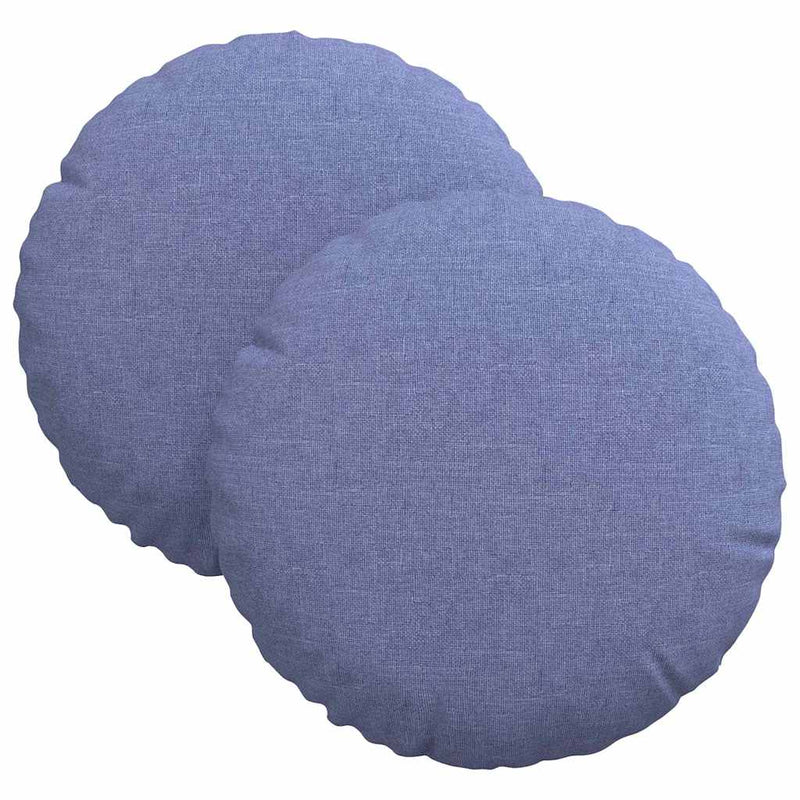 Load image into Gallery viewer, Vidaxl zitkussens 2 pcs jeans blauw ø30 x 13 cm stof
